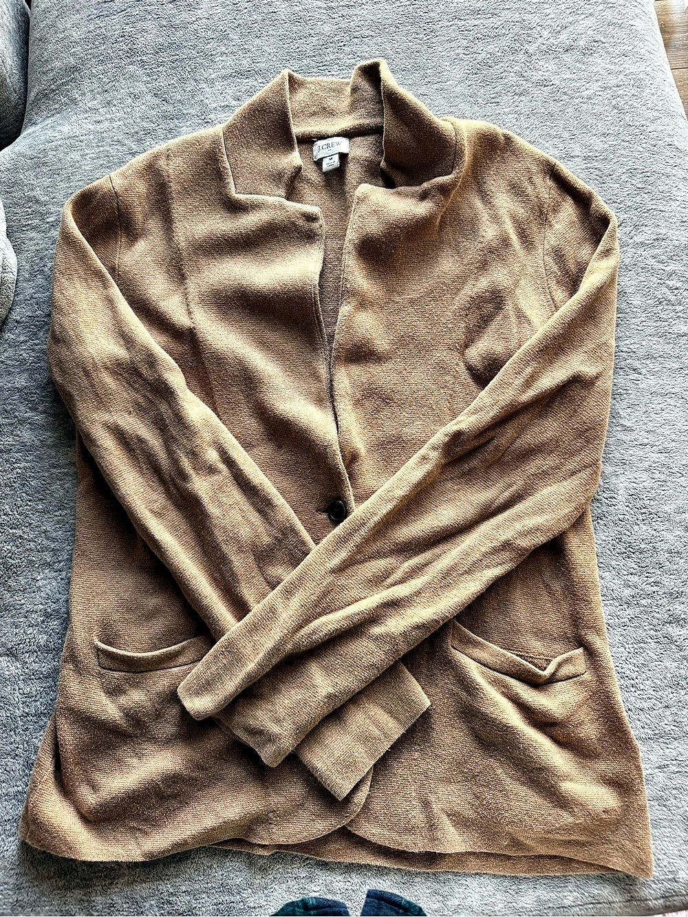 J.Crew Sophie Open-Front Sweater-Blazer Brown